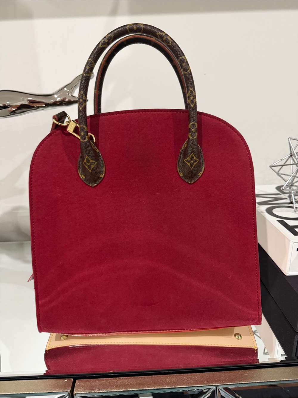 Monogram Studded Brown Satchel with Gold Accents inspired - Picture 4 of 14